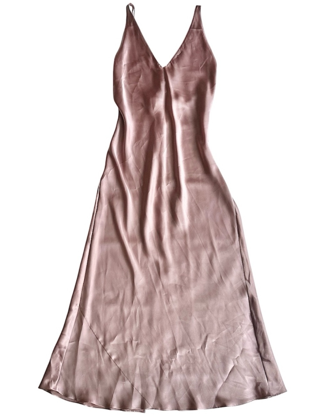 Fredericks of Hollywood pink satin maxi dress, size small